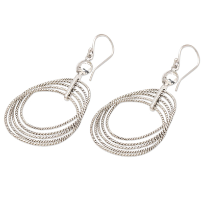 Sterling silver dangle earrings, 'Unplugged' - Artisan Crafted Sterling Silver Dangle Earrings