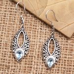 Blue topaz dangle earrings, 'Affectionately Yours' - Blue Topaz and Sterling Silver Dangle Earrings
