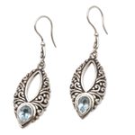 Blue topaz dangle earrings, 'Affectionately Yours' - Blue Topaz and Sterling Silver Dangle Earrings