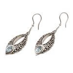 Blue topaz dangle earrings, 'Affectionately Yours' - Blue Topaz and Sterling Silver Dangle Earrings