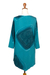 Hand-painted rayon blend blouse, 'Floating Blue' - Hand-Dyed Rayon Blend Blouse from Bali (image 2d) thumbail