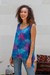 Batik rayon sleeveless blouse, 'Early Dawn' - Batik Rayon Sleeveless Blouse from Bali (image 2) thumbail
