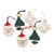 Handgewebte Weihnachtsornamente aus Baumwolle (6er-Set) - Handgefertigte Weihnachtsornamente aus Baumwolle und Bambus (6er-Set)