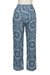 Rayon pants, 'Azure Mandala' - Printed Rayon Mandala Motif Pants (image 2e) thumbail