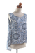 Rayon sleeveless blouse, 'Azure Mandala' - Printed Rayon Mandala Motif Sleeveless Blouse (image 2g) thumbail