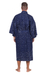 Men's cotton robe, 'Clear Night' - Men's Hand Stamped Cotton Robe