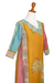 Batik rayon maxi dress, 'Vintage Amber Batik' - Batik-Dyed Rayon Maxi Dress from Bali