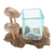Wood and glass sculpture, 'Mushroom Patch' - Hand Carved Wood and Glass Mushroom Sculpture (image 2a) thumbail