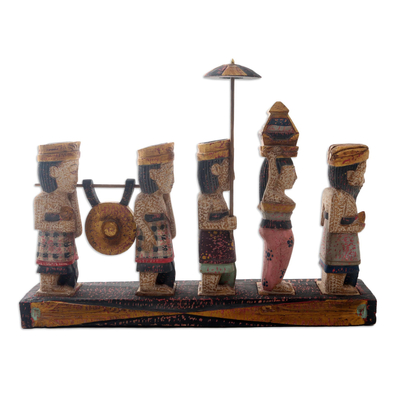estatuilla de madera - Estatuilla de madera ceremonial balinesa tallada a mano