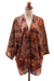 Hand-woven silk kimono jacket, 'Sweet Caramel' - Hand-Woven Thai Silk Kimono Jacket thumbail
