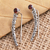 Garnet drop earrings, 'Batur Gardens in Red - Garnet and Sterling Silver Drop Earrings thumbail