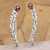 Garnet drop earrings, 'Batur Gardens in Red - Garnet and Sterling Silver Drop Earrings (image 2b) thumbail