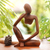 Wood statuette, 'Common Dream' - Hand Crafted Suar Wood Statuette (image 2) thumbail