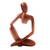 Wood statuette, 'Common Dream' - Hand Crafted Suar Wood Statuette thumbail