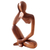 Wood statuette, 'Common Dream' - Hand Crafted Suar Wood Statuette (image 2b) thumbail