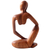 Wood statuette, 'Common Dream' - Hand Crafted Suar Wood Statuette (image 2d) thumbail