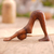 Wood statuette, 'Parvatasana' - Hand Carved Suar Wood Yoga Statuette thumbail