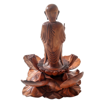 Holzskulptur - Handgefertigte Meditationsskulptur aus Suarholz