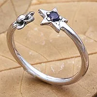 Amethyst wrap ring, Dark Garden