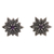 Amethyst button earrings, 'Purple Horizon' - Sterling Silver and Amethyst Button Earrings