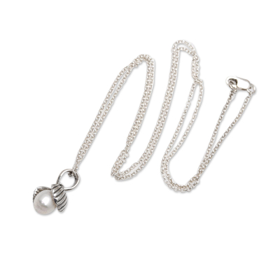 Halskette mit Anhänger aus Zuchtperlen - Halskette mit Anhänger aus Zuchtperlen und Sterlingsilber
