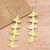 Brass dangle earrings, 'Golden Christmas' - Artisan Made 4 Inch Modern Brass Dangle Earrings