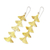 Brass dangle earrings, 'Golden Christmas' - Artisan Made 4 Inch Modern Brass Dangle Earrings