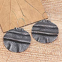 Copper dangle earrings, 'Potato Planting' - Artisan Crafted Copper Dangle Earrings
