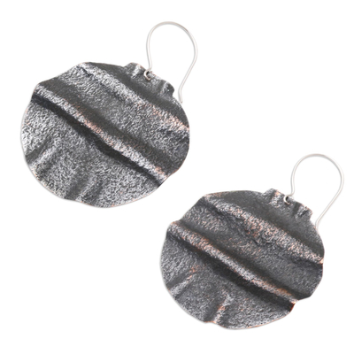 Copper-plated dangle earrings, 'Potato Planting' - Artisan Crafted Copper-Plated Dangle Earrings