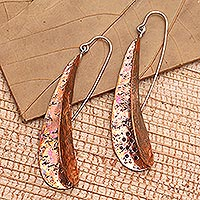 Copper dangle earrings, 'Spring Festivities' - Unique Handmade Copper Dangle Earrings