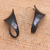 Brass drop earrings, 'Summer Vibration' - Handmade Abstract Black Brass Drop Earrings