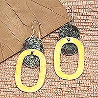 Brass- and copper-plated dangle earrings, Party Tonight