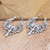 Sterling silver hoop earrings, 'Gated Garden' - Handcrafted Sterling Silver Hoop Earrings