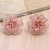 Rose gold-plated filigree button earrings, 'Rose Belle' - Rose Gold-Plated Filigree Button Earrings (image 2b) thumbail