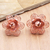 Rose gold-plated filigree button earrings, 'Delicate Frangipani' - Rose Gold-Plated Button Earrings from Bali thumbail