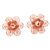 Rose gold-plated filigree button earrings, 'Delicate Frangipani' - Rose Gold-Plated Button Earrings from Bali (image 2a) thumbail