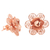 Rose gold-plated filigree button earrings, 'Delicate Frangipani' - Rose Gold-Plated Button Earrings from Bali (image 2c) thumbail