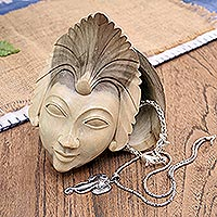 Decorative wood box, 'Balinese Woman' - Artisan Crafted Hibiscus Wood Decorative Box