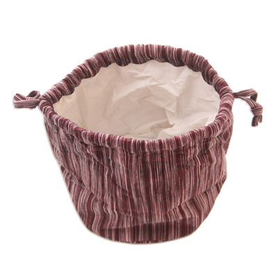 Handgewebte Baumwolltasche mit Kordelzug - Handgefertigte Umhängetasche aus Baumwolle mit Kordelzug