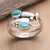 Turquoise wrap ring, 'Passed Message' - Turquoise and Sterling Silver Wrap Ring (image 2b) thumbail