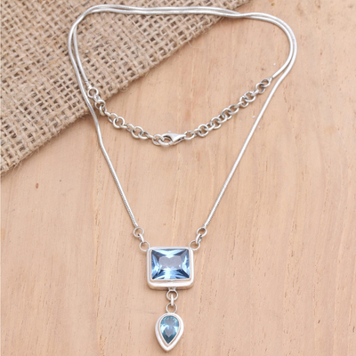 Blue topaz pendant necklace, Western Ocean