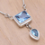 Blue topaz pendant necklace, 'Western Ocean' - Blue Topaz and Sterling Silver Pendant Necklace (image 2b) thumbail