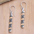 Gold-accented dangle earrings, 'Golden Bands' - Gold-Accented Sterling Silver Dangle Earrings thumbail