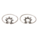 Sterling silver stacking rings, 'Ancient Shrine' (pair) - Artisan Crafted Sterling Silver Stacking Rings (Pair)