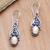 Gold-accented dangle earrings, 'Golden Blink' - Gold-Accented Sterling Silver Dangle Earrings (image 2) thumbail