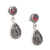 Garnet dangle earrings, 'Mystic Leaves in Red' - Sterling Silver and Garnet Dangle Earrings from Bali (image 2b) thumbail