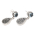 Blue topaz dangle earrings, 'Mystic Leaves in Blue' - Sterling Silver and Blue Topaz Dangle Earrings from Bali