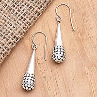 Sterling silver dangle earrings, 'Ice Cream Cone' - Hand Made Sterling Silver Dangle Earrings