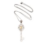 Gold-accented pendant necklace, 'Unlock' - Gold-Accented Sterling Silver Key-Motif Pendant Necklace