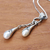 Cultured pearl pendant necklace, 'Glow in the Dark' - Sterling Silver and Cultured Pearl Pendant Necklace